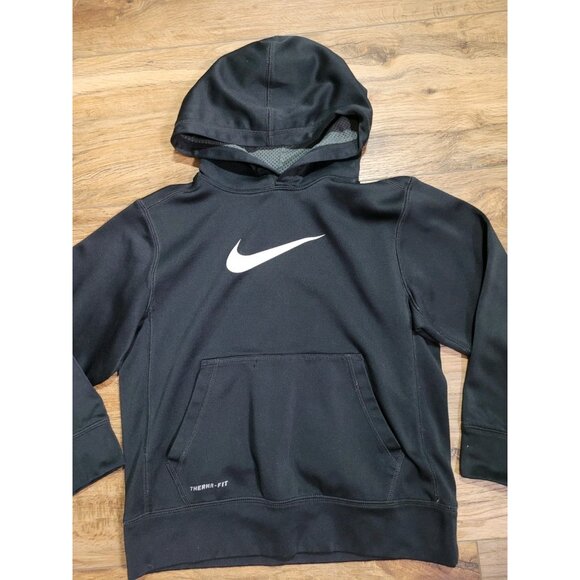 Nike Hoodie Black Youth Small Therma-fit Performance Top, 100% Polyester - Picture 3 of 7